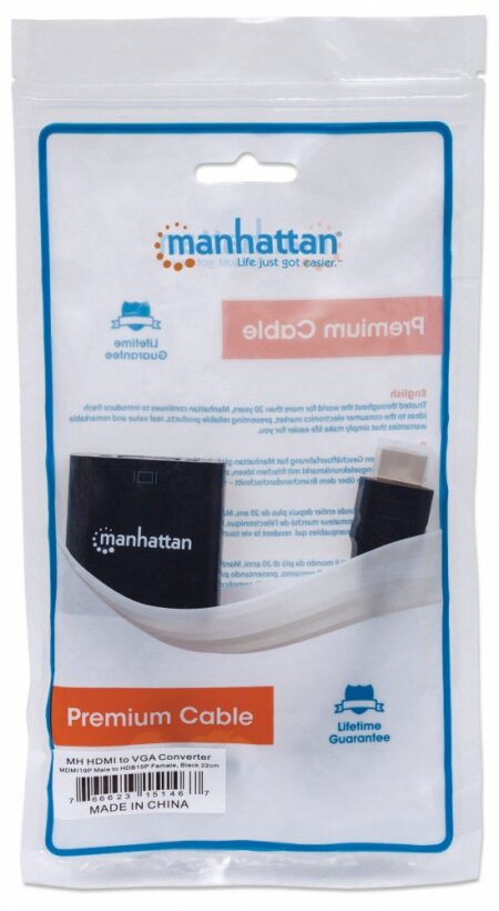 Manhattan Convertidor HDMI Macho - VGA Hembra, Negro - Imagen 2