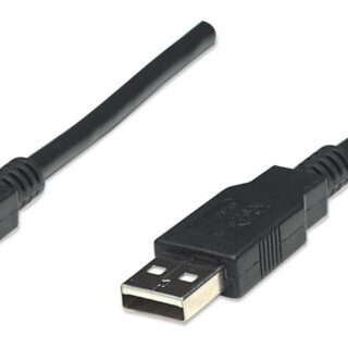 Manhattan Cable USB A Macho - USB A Macho, 1.8 Metros, Negro