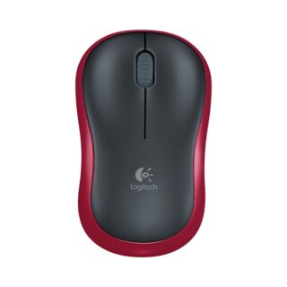 Mouse Logitech Óptico M185, RF Inalámbrico, 1000DPI, Negro/Rojo