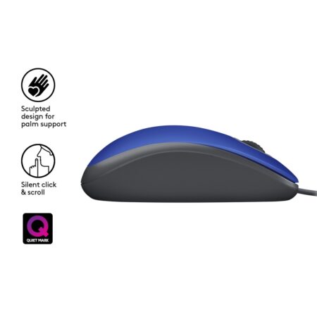 Mouse Logitech Óptico M110 Silent, Alámbrico, USB, 1000DPI, Azul - Imagen 2