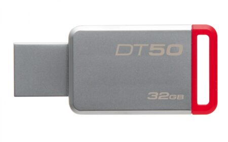 Memoria USB Kingston DataTraveler 50, 32GB, USB 3.0, Plata/Rojo - Imagen 3