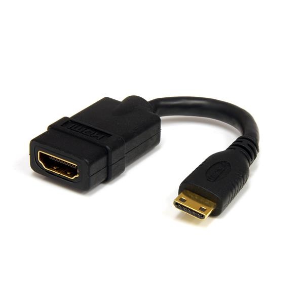 Cable Adaptador HDMI Hembra – mini HDMI Macho, 12cm – Sedelec