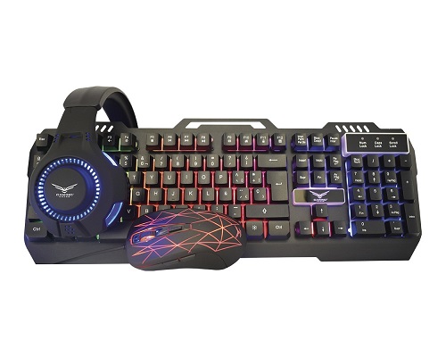 Kit Gamer 4 en 1 Naceb Teclado + Mouse + Audífonos + Mousepad