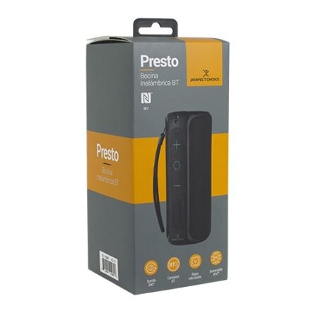 Perfect Choice Bocina Portátil Presto, Bluetooth, Inalámbrico, USB, Negro - Imagen 2