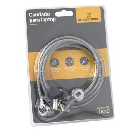 Candado de Llave para Laptops, 2 Metros, Gris - Imagen 4
