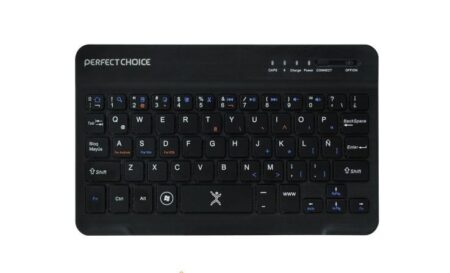 Teclado Perfect Choice Mini, Bluetooth, USB, Negro