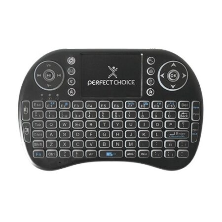Perfect Choice Mini Teclado de Entretenimiento, Inalámbrico, Negro