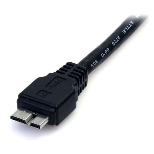 Cable USB 3.0 Super Speed, USB A Macho - Micro USB B Macho, 50cm, Negro - Imagen 2