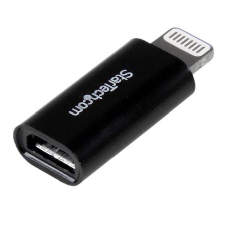Adaptador Lightning Macho - Micro USB Hembra, para iPhone/iPod/iPad, Negro - Imagen 2