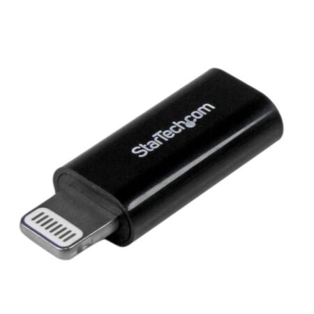 Adaptador Lightning Macho - Micro USB Hembra, para iPhone/iPod/iPad, Negro
