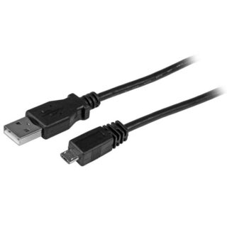 Cable Adaptador USB A Macho - Micro USB B Macho, 30cm, Negro
