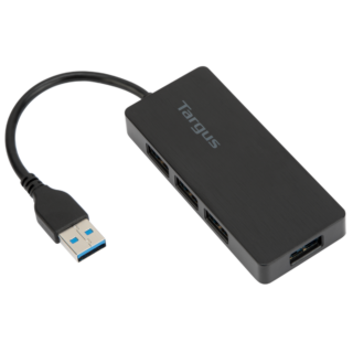 Targus Hub USB A 3.0 de 4 Puertos, Negro - sin Adaptador