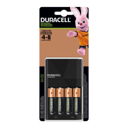 CARGADOR DURACELL CON 4 PILAS AA