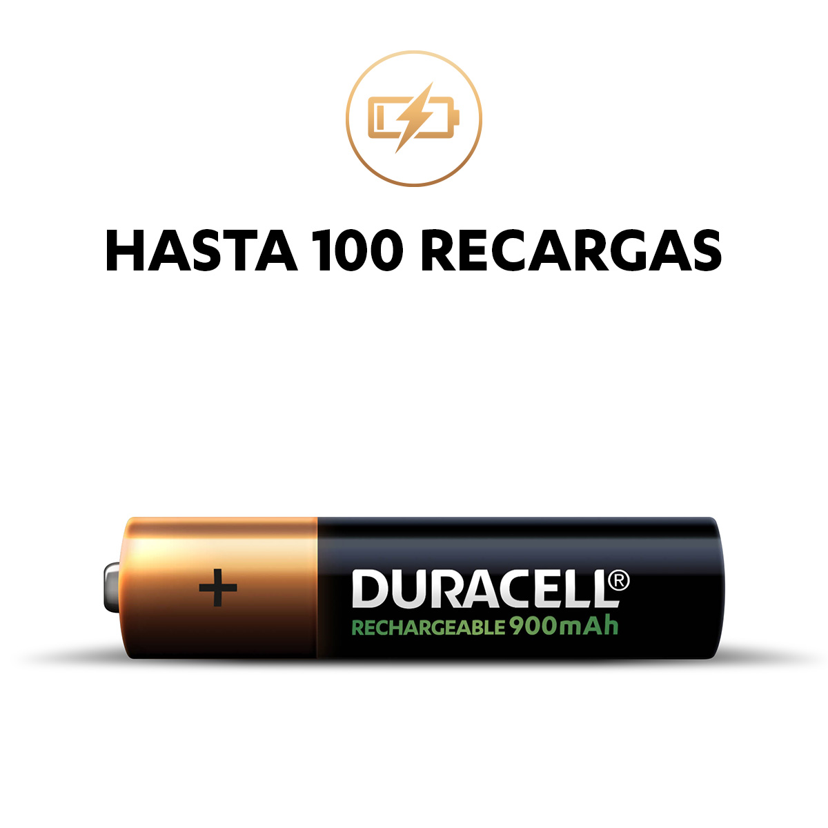 Pila Recargable AAA 900mAh (2 pilas) DURACELL 