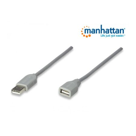 Cable Extensión USB Macho - USB Hembra 3 Metros Gris - Imagen 2
