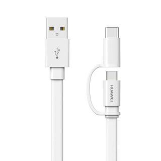 Cable Huawei 2 En 1 Tipo C Micro USB Blanco 1M