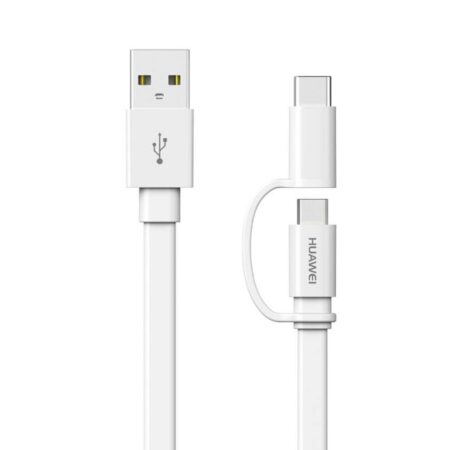 Cable Huawei 2 En 1 Tipo C Micro USB Blanco 1M