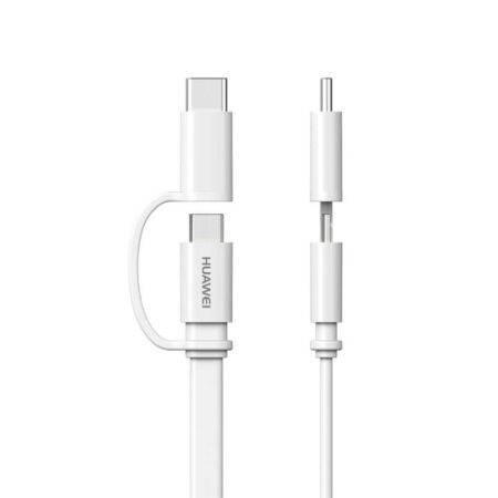 Cable Huawei 2 En 1 Tipo C Micro USB Blanco 1M - Imagen 2