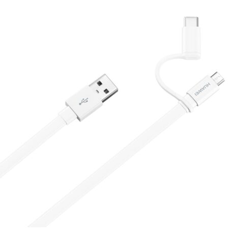 Cable Huawei 2 En 1 Tipo C Micro USB Blanco 1M - Imagen 3