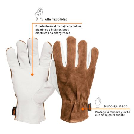 Guantes Piel De Cabra Con Dorso De Carnaza Truper 14288 - Imagen 2
