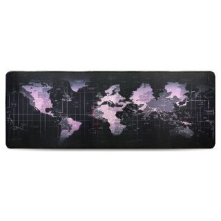 Mousepad Gamer BRobotix 497288, 79.2 x 30cm, Grosor 4mm, Planisferio