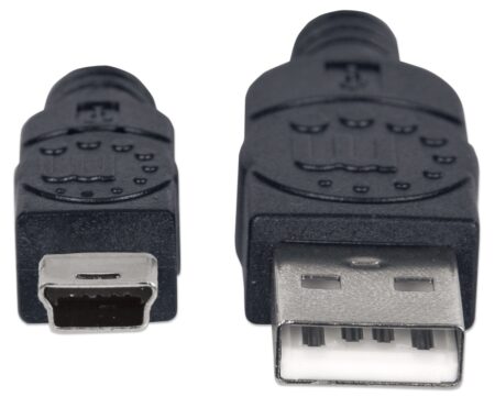 Manhattan Cable USB A Macho - USB Mini B Macho, 1.8 Metros, Negro