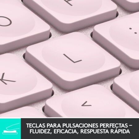 Teclado Logitech Mx Keys Mini, Inalámbrico, RF Wireless/Bluetooth, Rosa (Español) - Imagen 2
