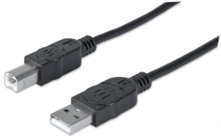Manhattan Cable para Dispositivos USB de Alta Velocidad, USB 2.0 A Macho - USB 2.0 B Macho, 1.8 Metros, Negro - Imagen 2