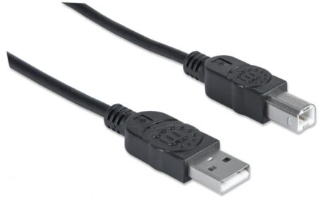 Manhattan Cable para Dispositivos USB de Alta Velocidad, USB 2.0 A Macho - USB 2.0 B Macho, 1.8 Metros, Negro
