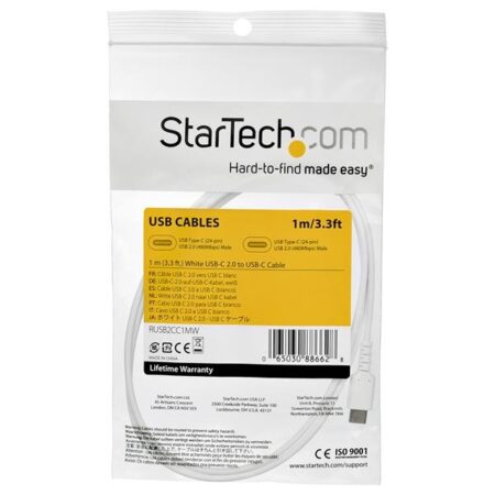 StarTech.com Cable USB-C Macho - USB-C Macho, 1 Metro, Blanco - Imagen 5