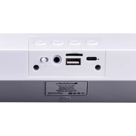 TechZone Bocina Soundbar , Bluetooth, Inalámbrico, 10W RWS, USB, Blanco - Imagen 6
